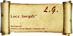 Locz Gergő névjegykártya